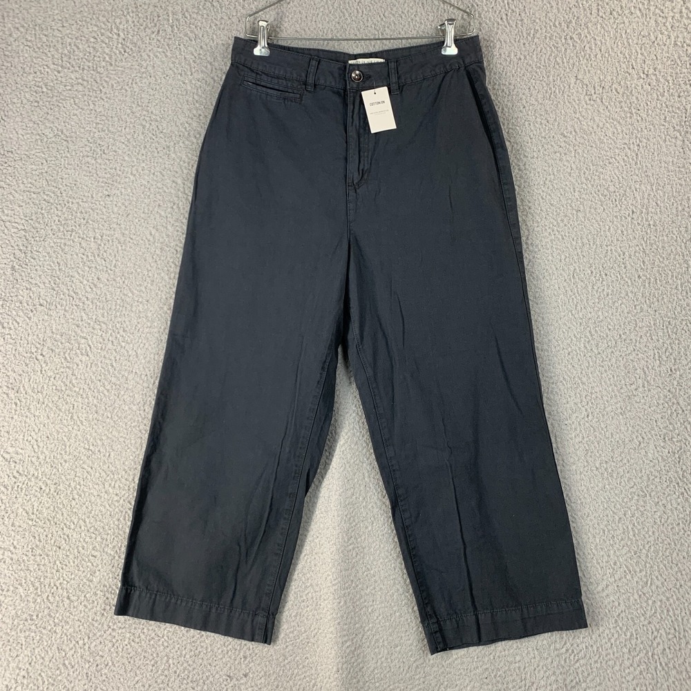 Cotton On Pants Women 8 Wide Leg Taylor Pant‎ Washed Black Balloon Cropped New